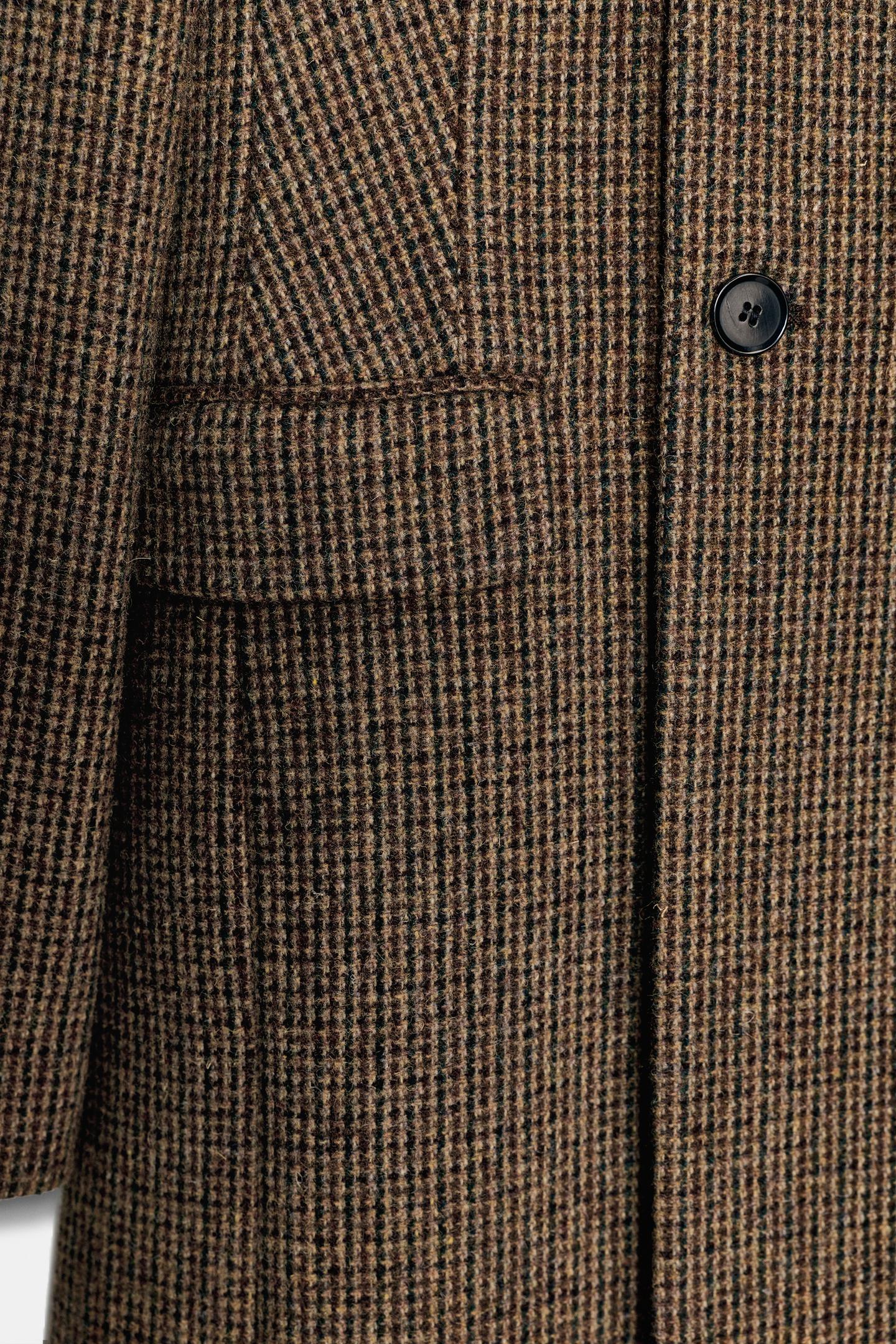 Женское пальто Zara ZW Collection 100% Wool Plaid, цвет: Коричневый — фото 9