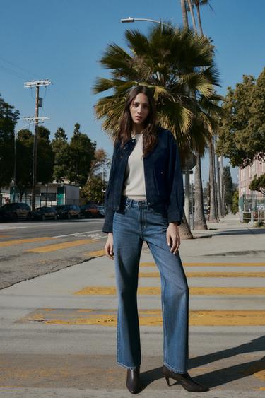 JEANS Z1975 STRAIGHT HIGH WAIST LONG LENGTH - Mid-blue dari Zara