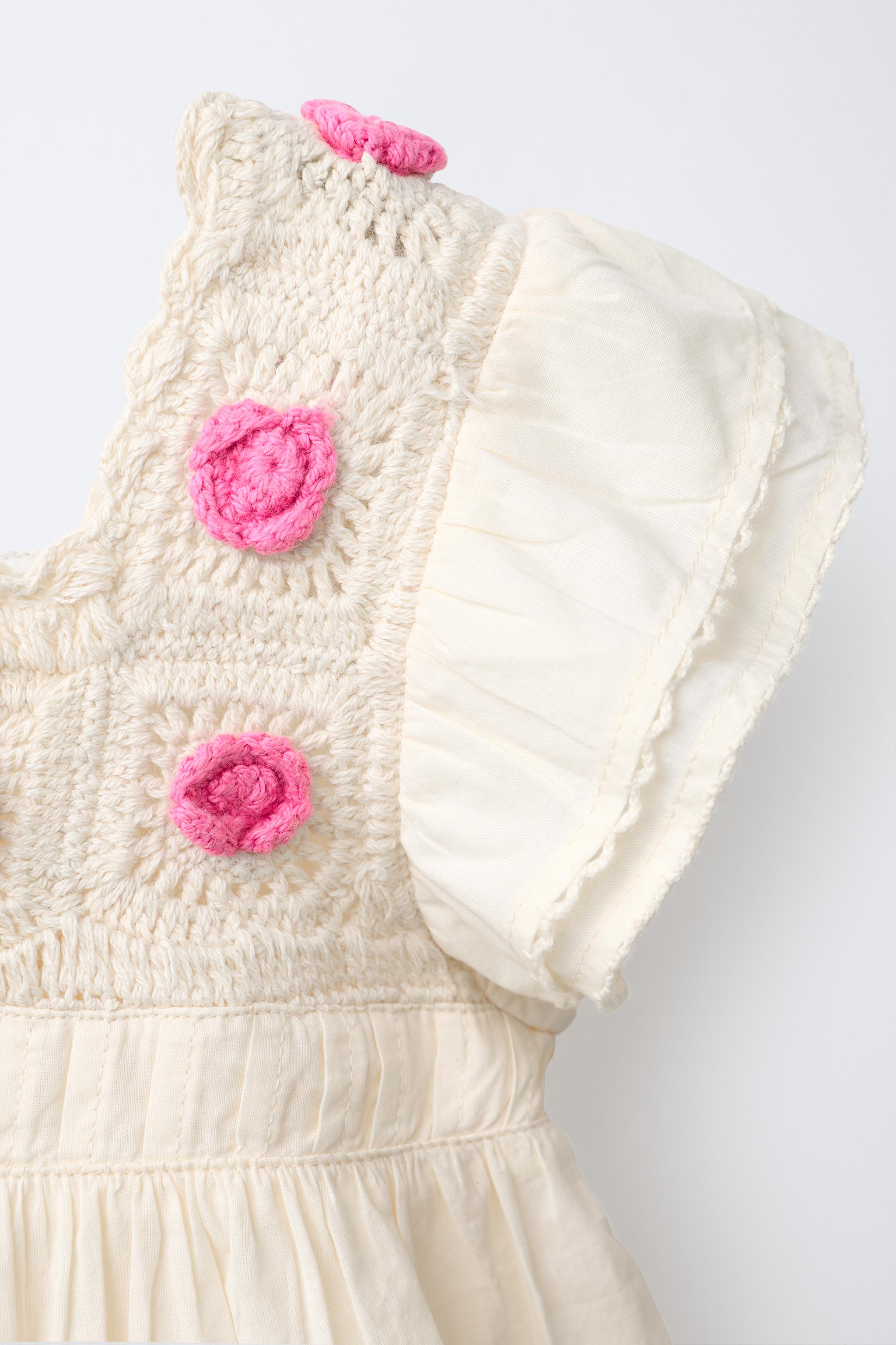 Детские свитеры Zara COMBINED CROCHET KNIT TOP — фото 4