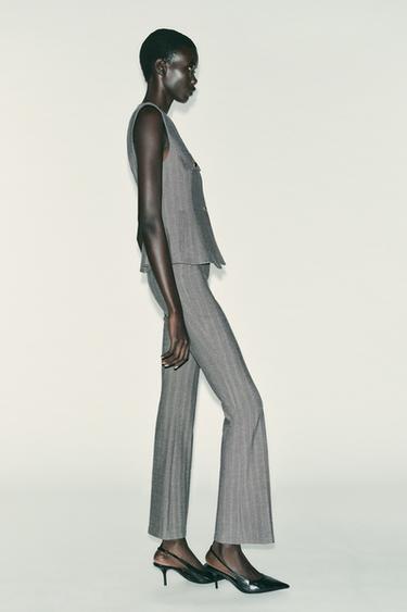 GILET CHEVRON ÉVASÉ - Gris de Zara - Image 2