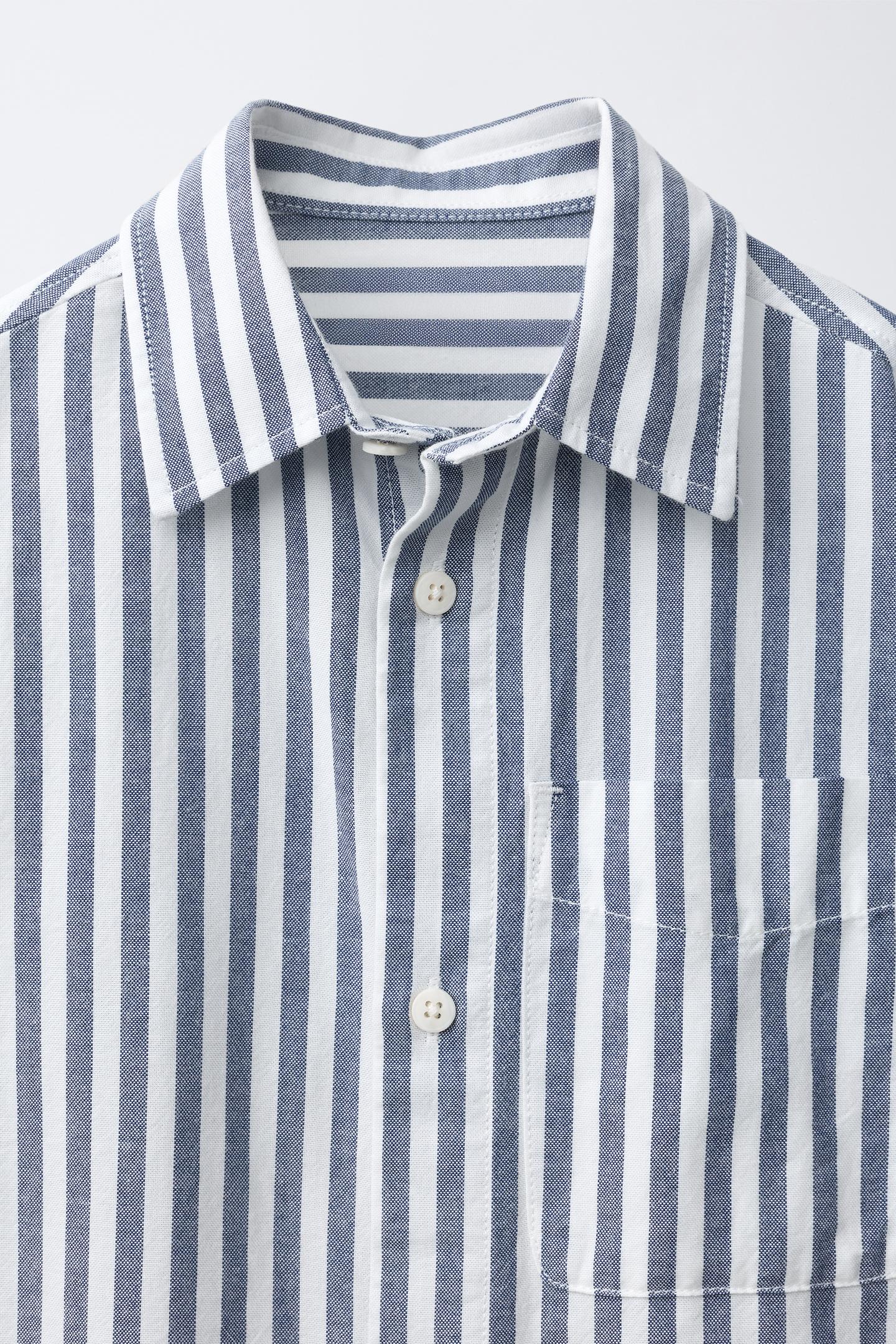 Детская рубашка Zara Striped Print, цвет: Тёмно-синий — фото 3