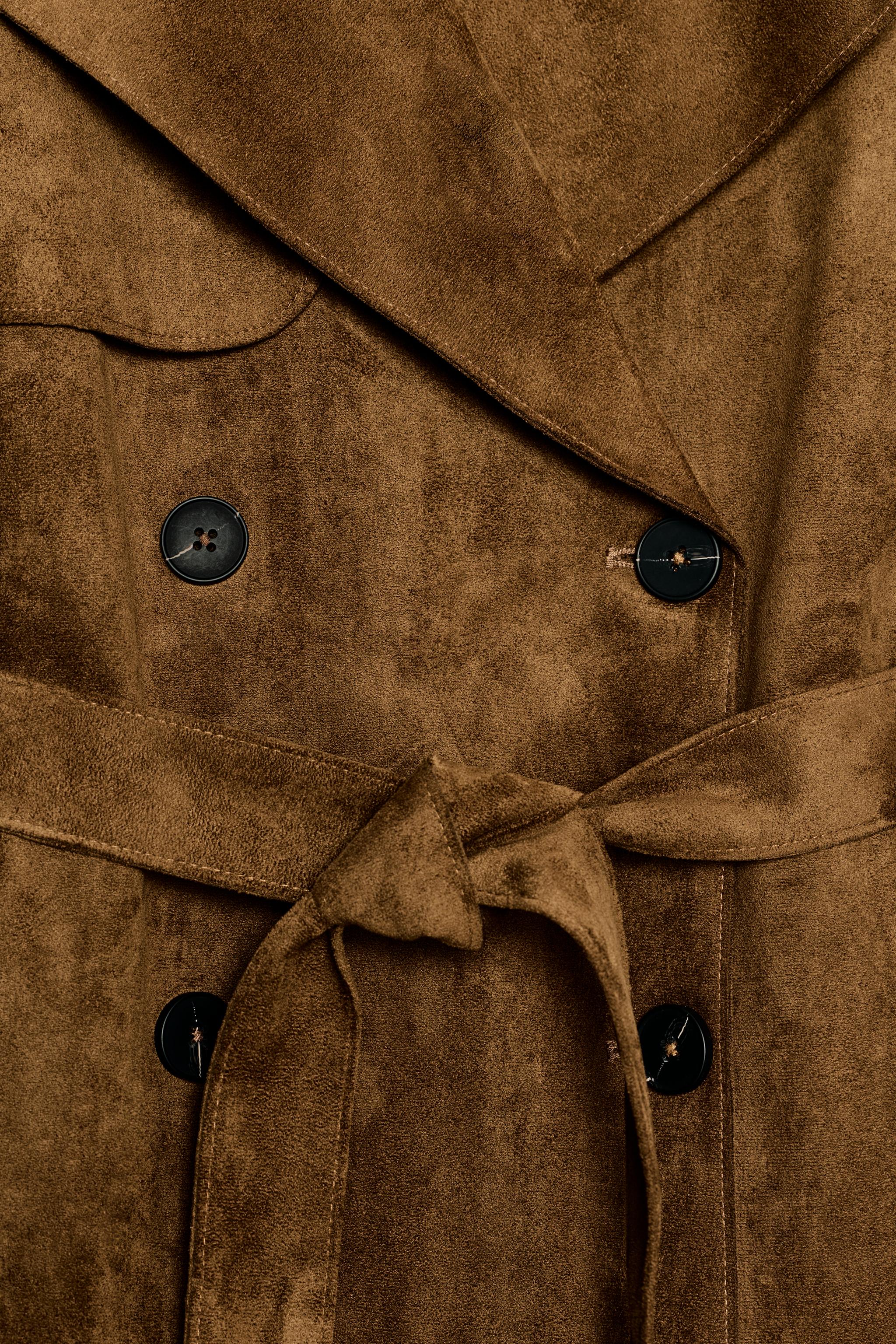 TRENCH EFFET DAIM À CEINTURE