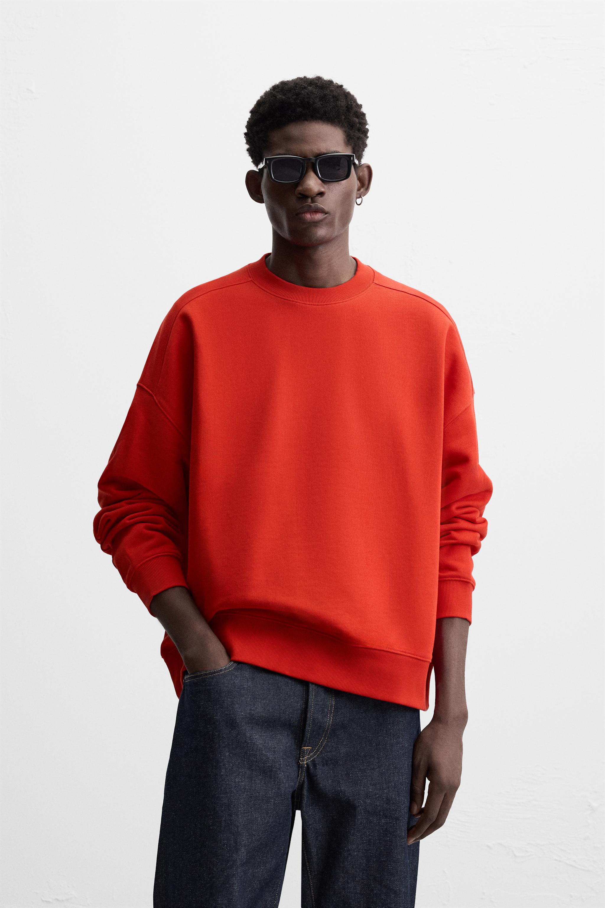 BOXY FIT CREW NECK SWEATSHIRT - Dark eggplant | ZARA Canada