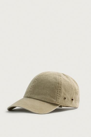 GORRA ALGODÓN LAVADO - VERDOSO de Zara - Imagen 0