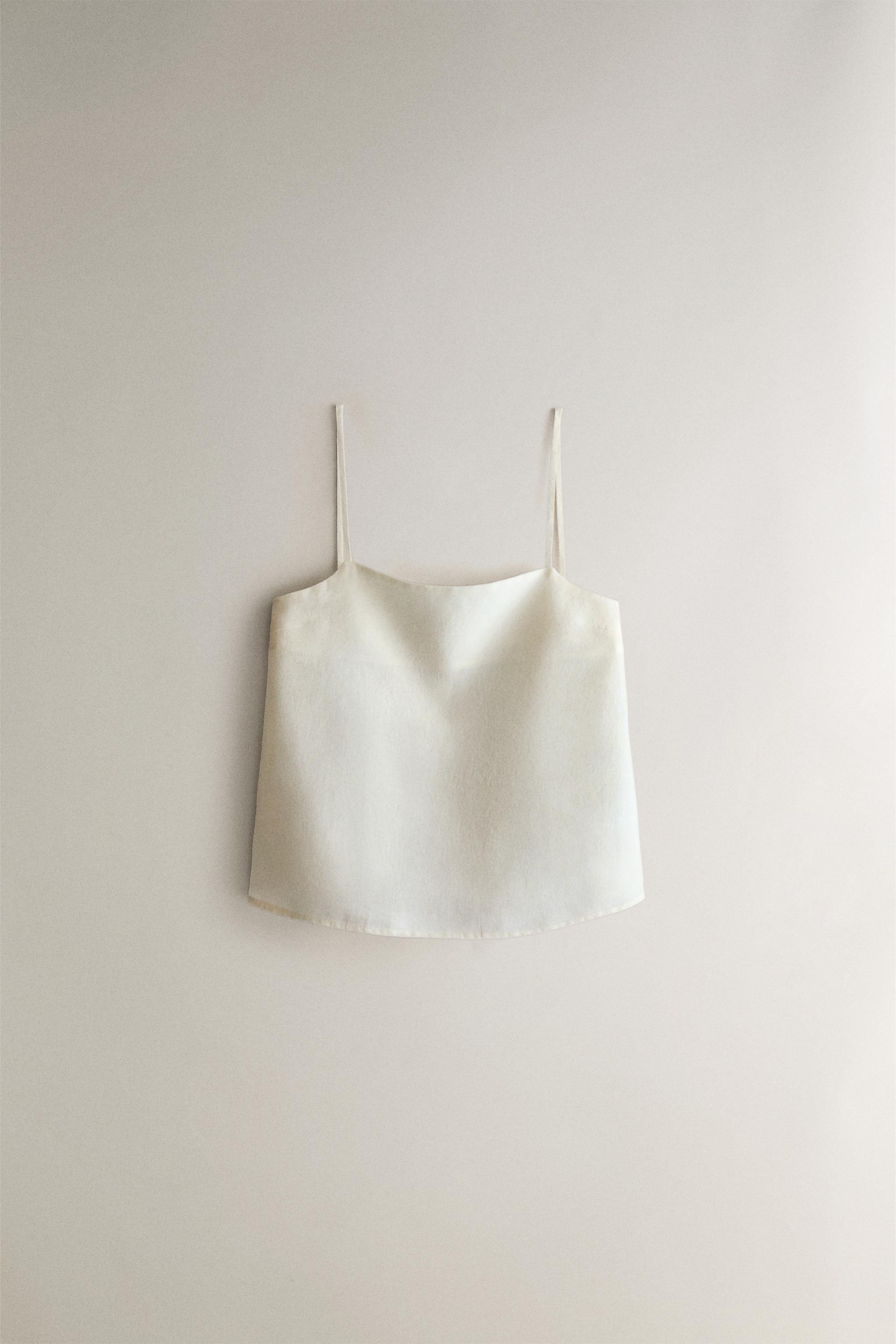 LINEN TOP — Ecru