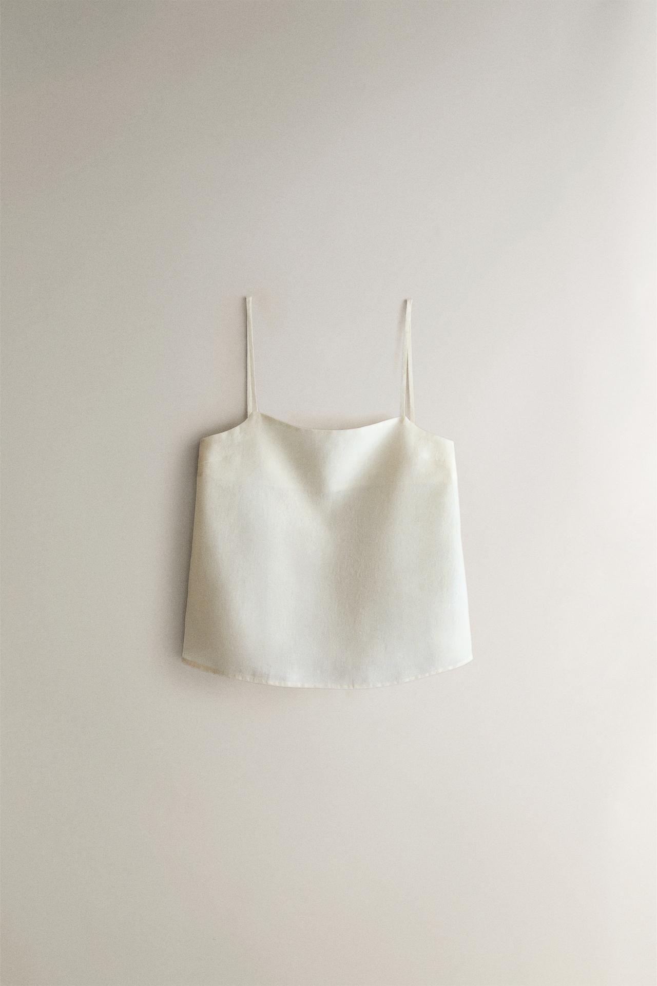 LINEN TOP — Ecru