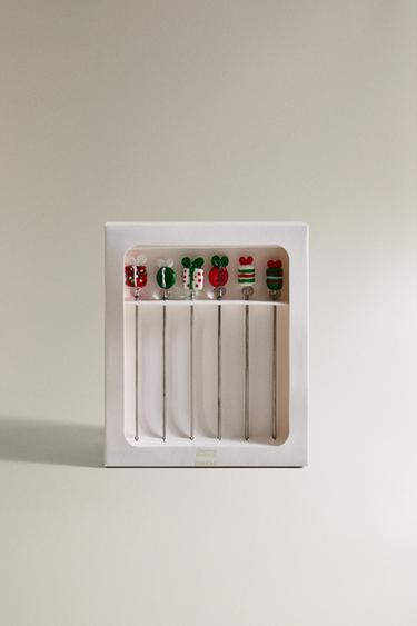 PACK OF CHRISTMAS GIFT SKEWERS (PACK OF 6) - Green by Zara - Image 3