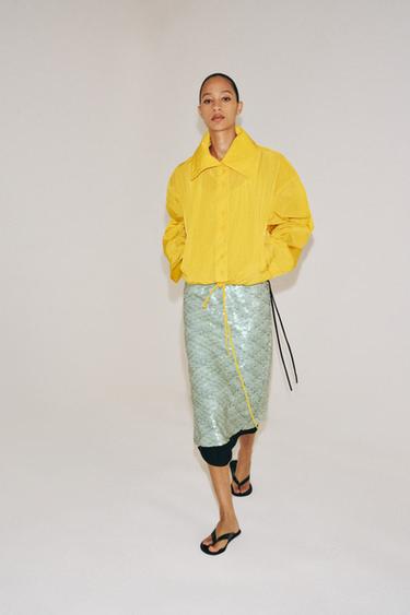 JUPE À SEQUINS ZW COLLECTION - Vert d'eau de Zara - Image 5