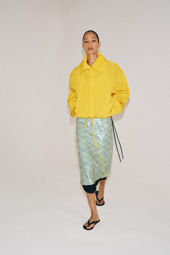 JUPE À SEQUINS ZW COLLECTION - Vert d'eau de Zara - Image 5
