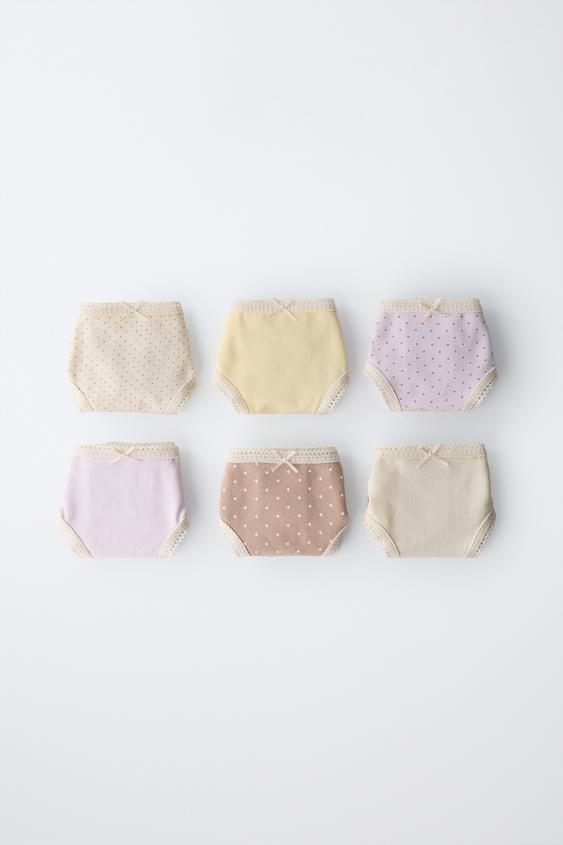 6-14 AÑOS/ PACK SEIS BRAGUITAS TOPOS - Multicolor de Zara - Imagen 0