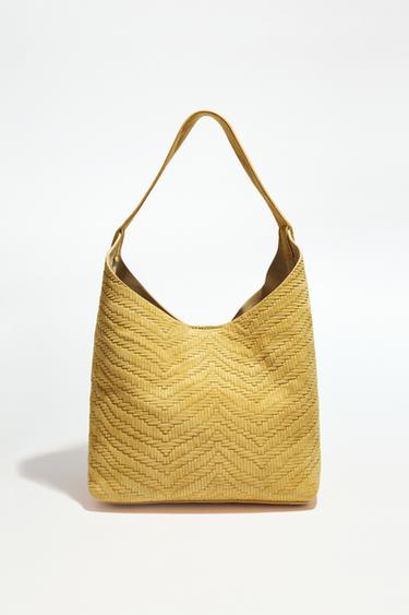 MALA TRANÇADA EM CROUTE - Amarelo da Zara