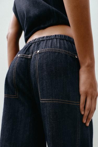 Z1975 MID-WAIST WIDE-LEG JOGGER JEANS - Blue by Zara - Image 5