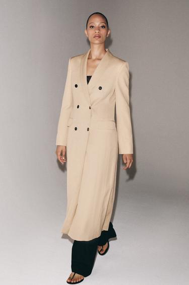 ZW COLLECTION FLOWING DOUBLE-BREASTED COAT - Beige by Zara - Image 7