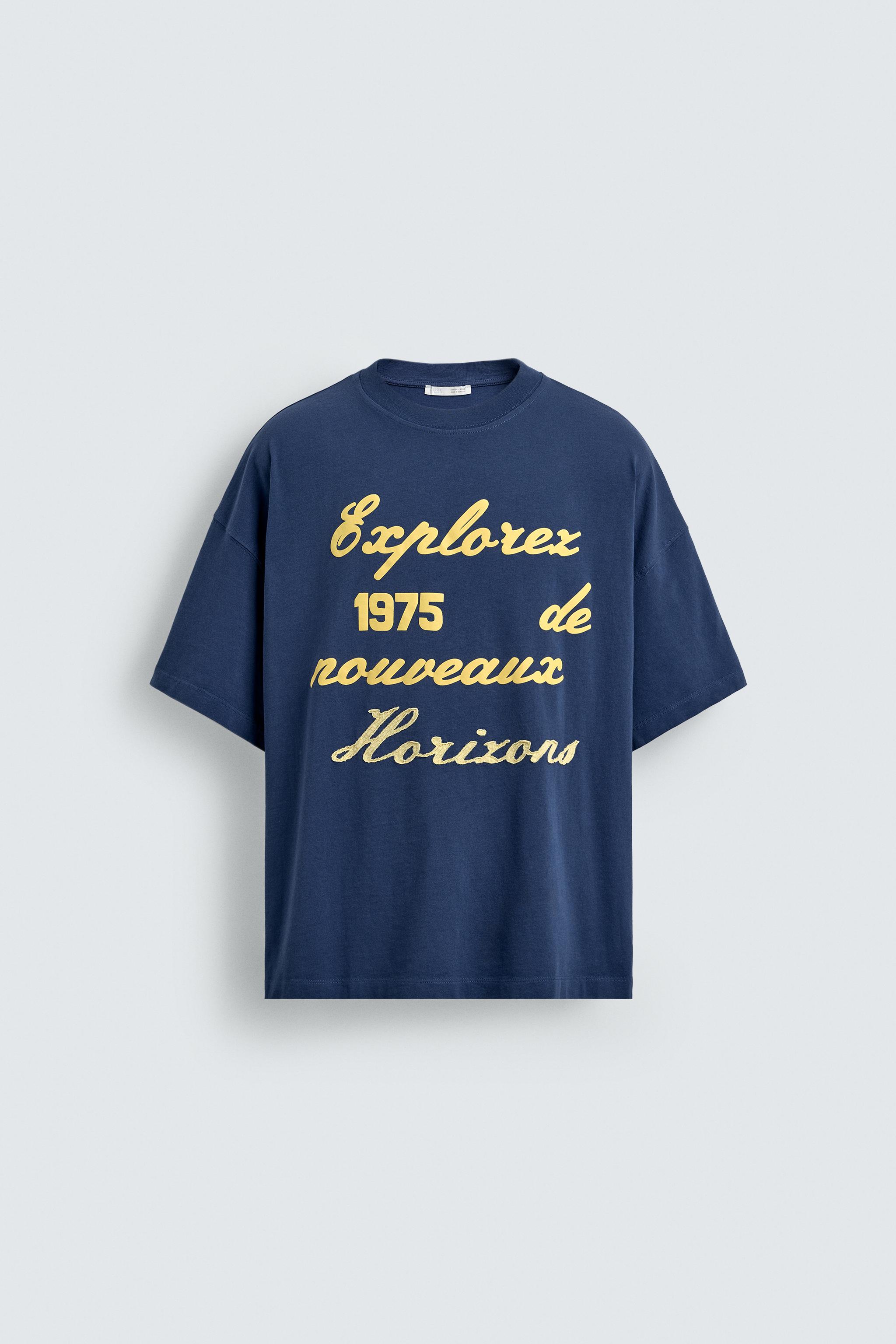 【新品未使用】L'Appartement EMBROIDERY L/S TEE EMBROIDERED PRINT T-SHIRT - Navy blue | ZARA United States