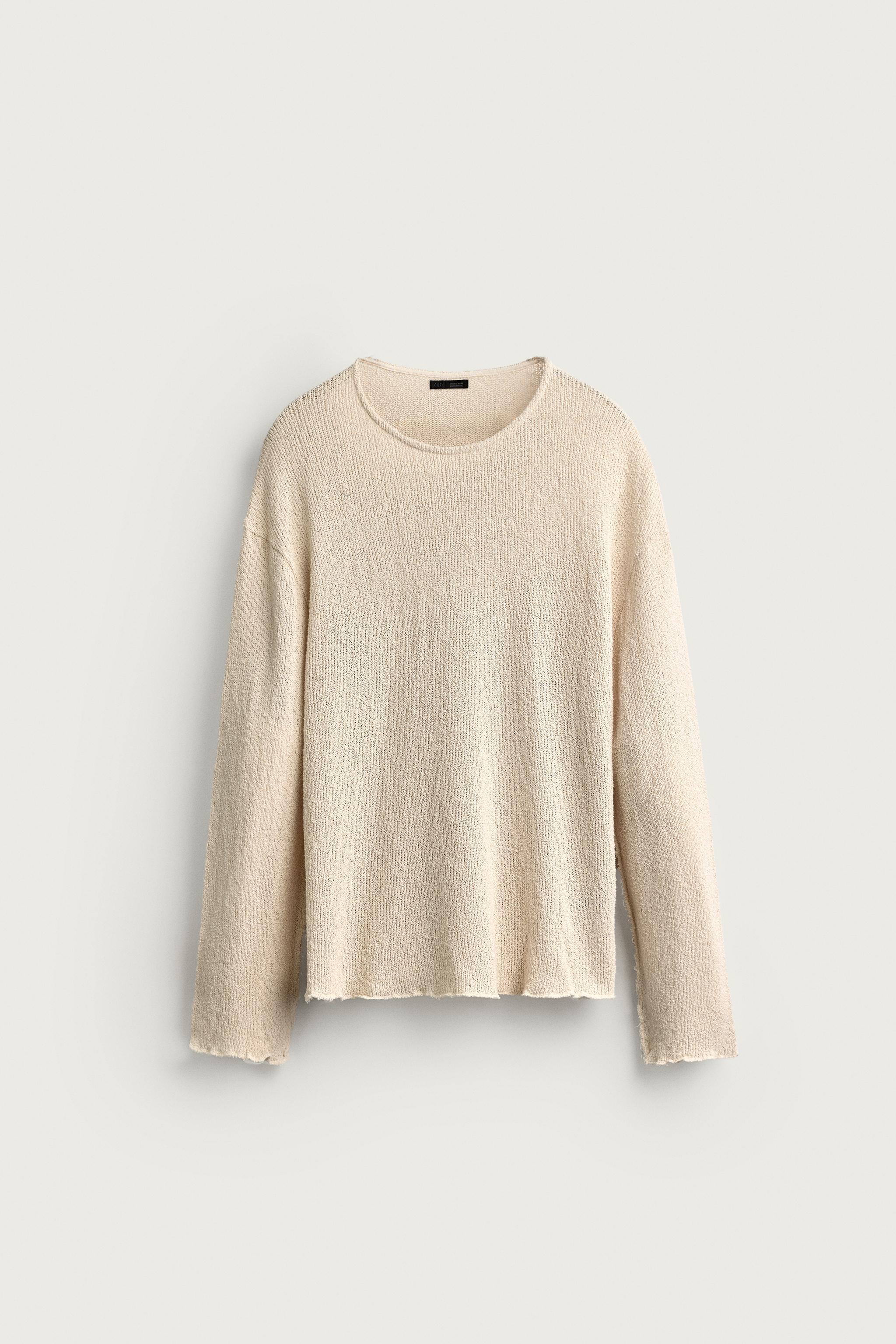 WASHED PRINT KNIT T-SHIRT — Ecru