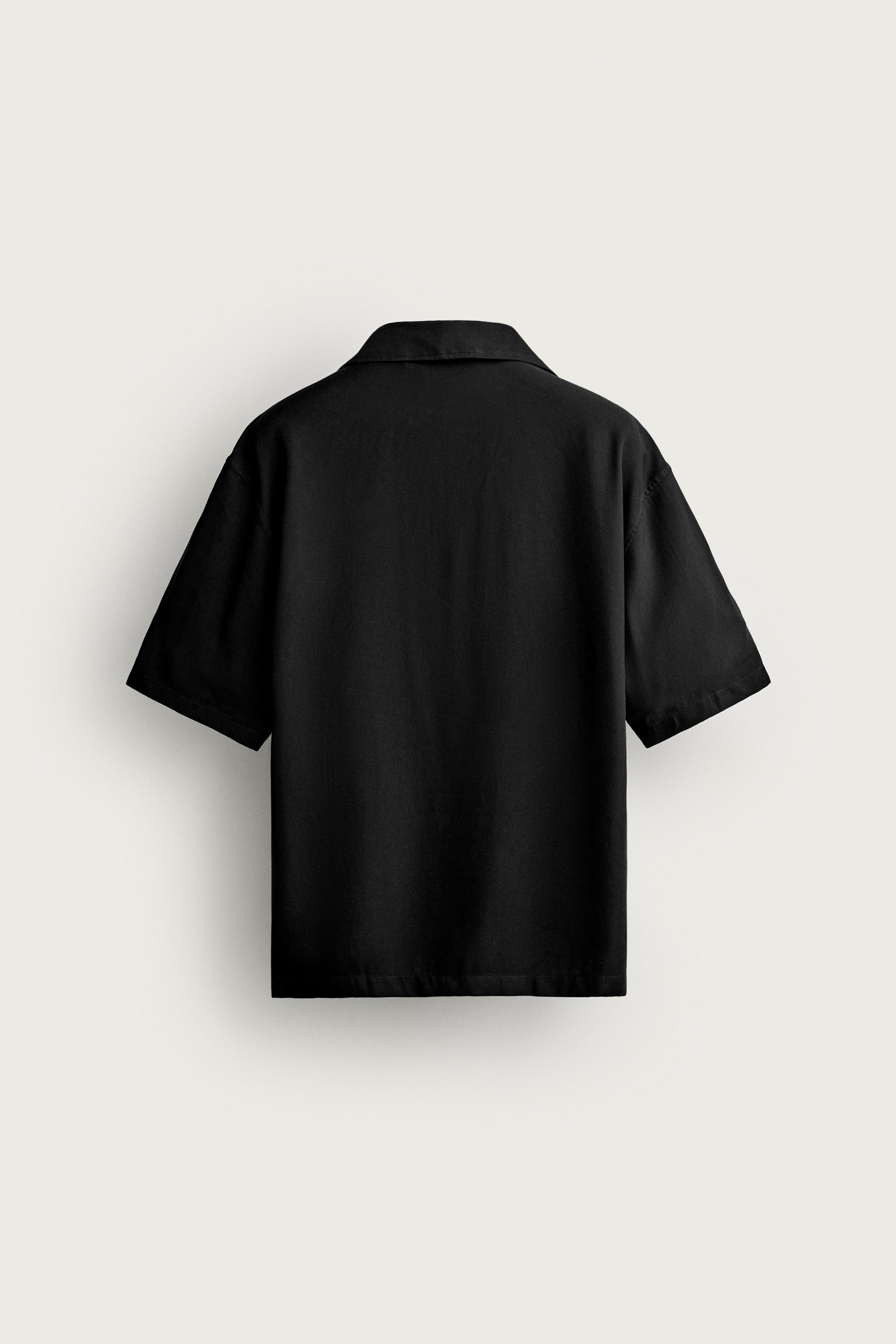 Мужские рубашки Zara RELAXED FIT FLOWY POLO SHIRT — фото 8