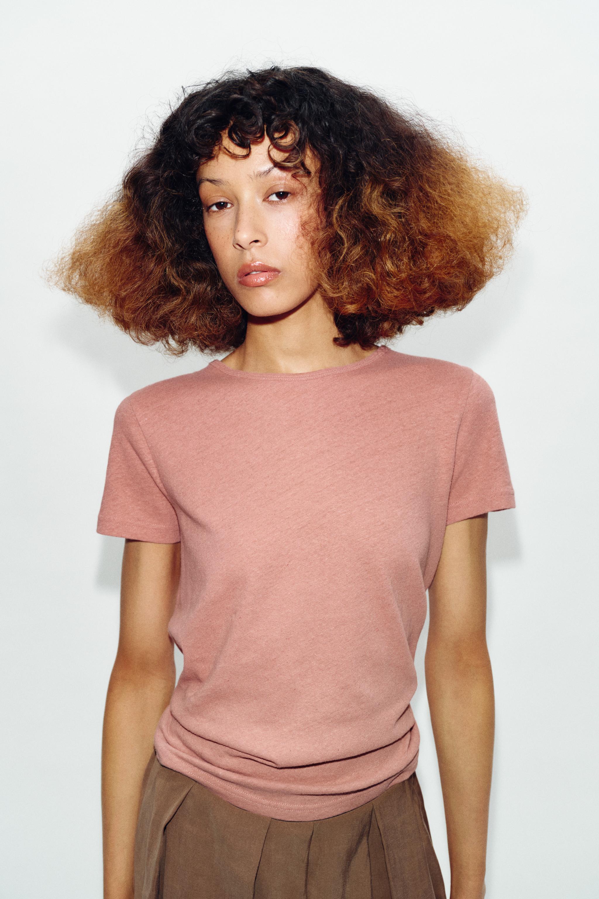 LINEN BLEND SHORT SLEEVE T-SHIRT