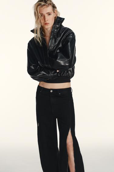 JEANS TRF BAGGY À ZIPS - Noir de Zara - Image 3