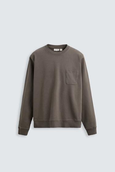 SUDADERA CREW NECK BOLSILLO - Tierra de Zara