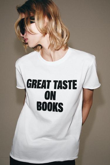 SLOGAN T-SHIRT - Oyster-white by Zara