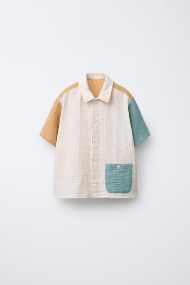 MULTICOLOURED TEXTURED SHIRT - Ecru by Zara - Image 0