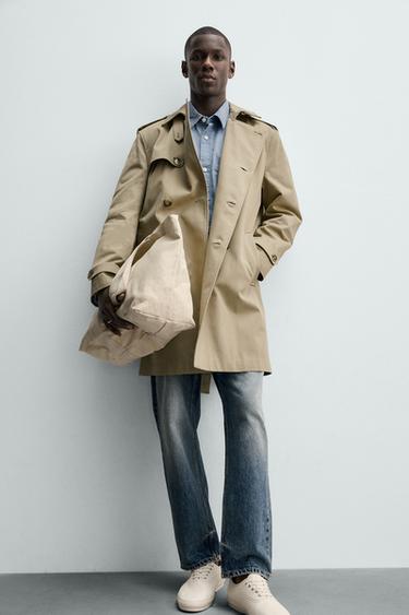 REGULAR FIT DOUBLE-BREASTED TRENCH COAT - Beige by Zara - Image 7