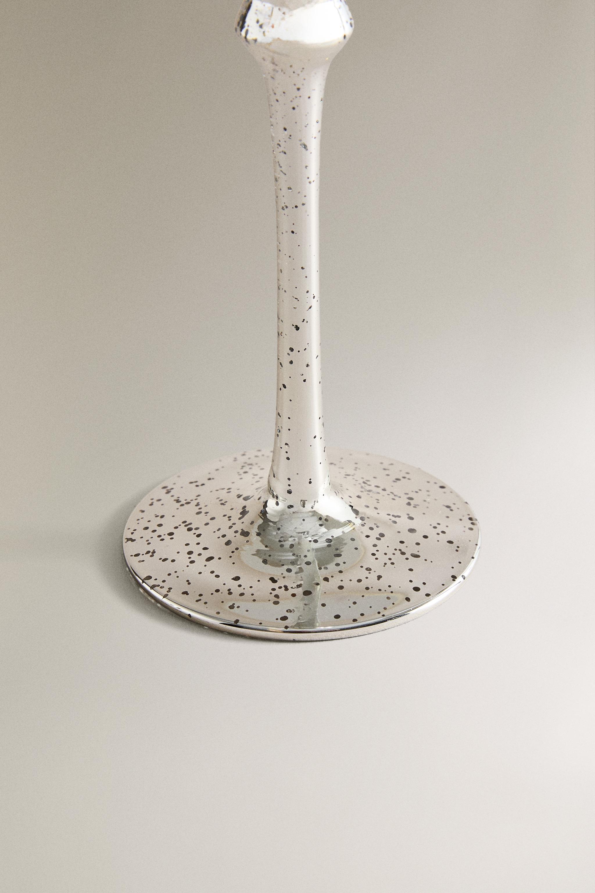 MERCURIZED GLASS CHRISTMAS FLUTE GLASS