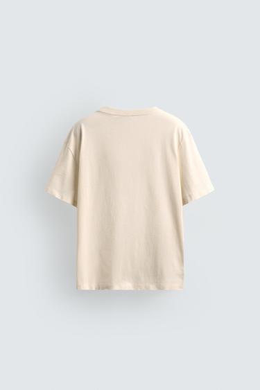 T-SHIRT RELAXED FIT TEXTE DÉLAVÉ - Blanc cassé de Zara - Image 7