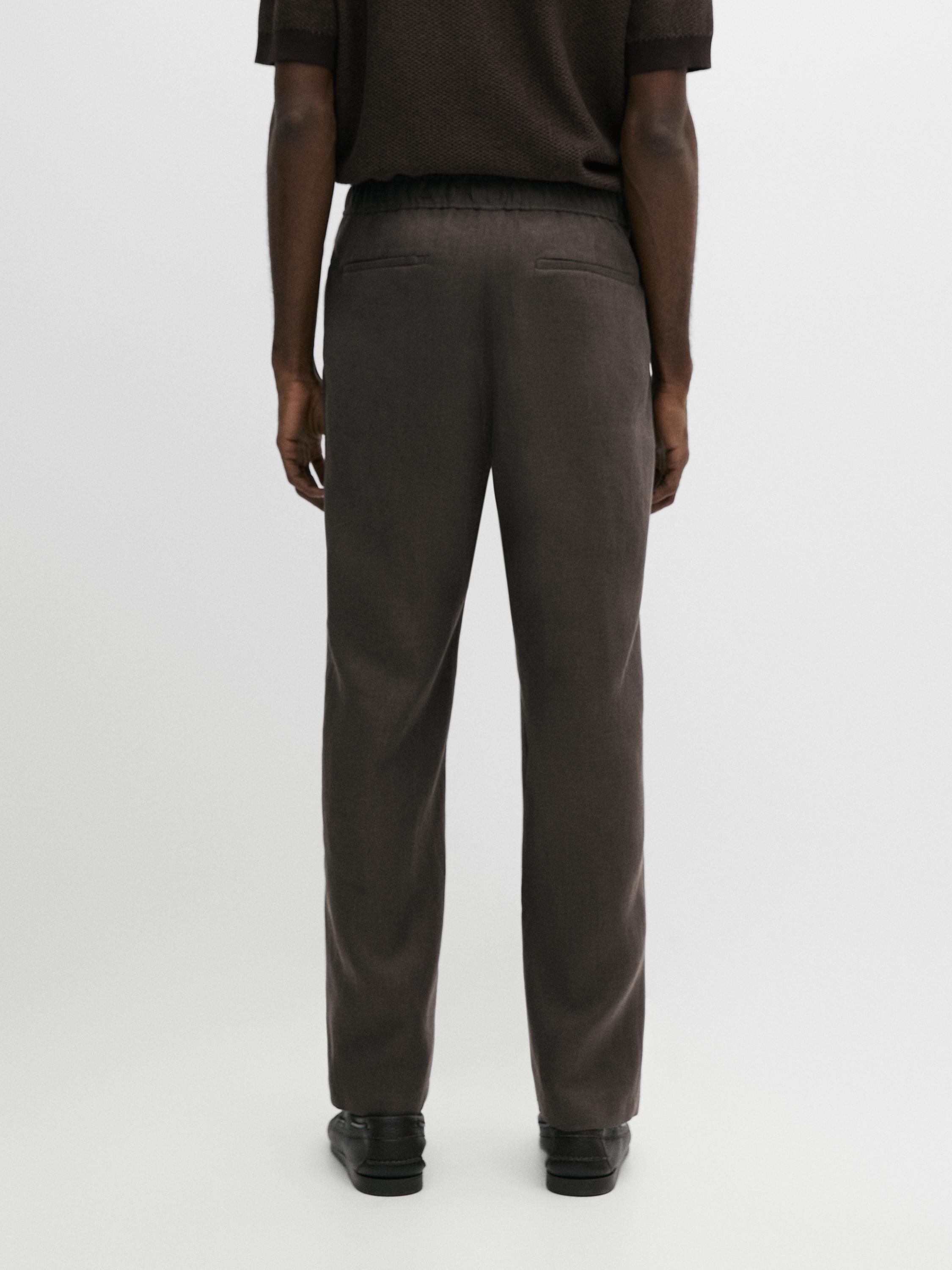 Linen jogger fit trousers