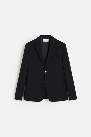100% WOOL SUIT BLAZER - Navy blue by Zara