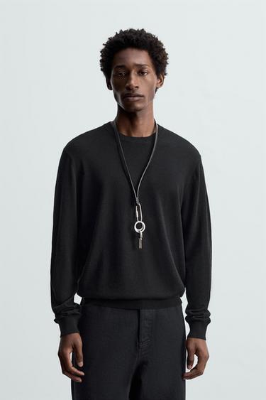 Zara WOOL - CASHMERE SWEATER - Black