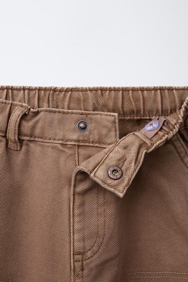 BABAR ™ EMBROIDERED TWILL BAGGY TROUSERS - Light brown by Zara - Image 2