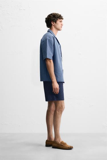 BERMUDA RELAXED FIT SEERSUCKER - Bleu / Bleu marine de Zara - Image 3