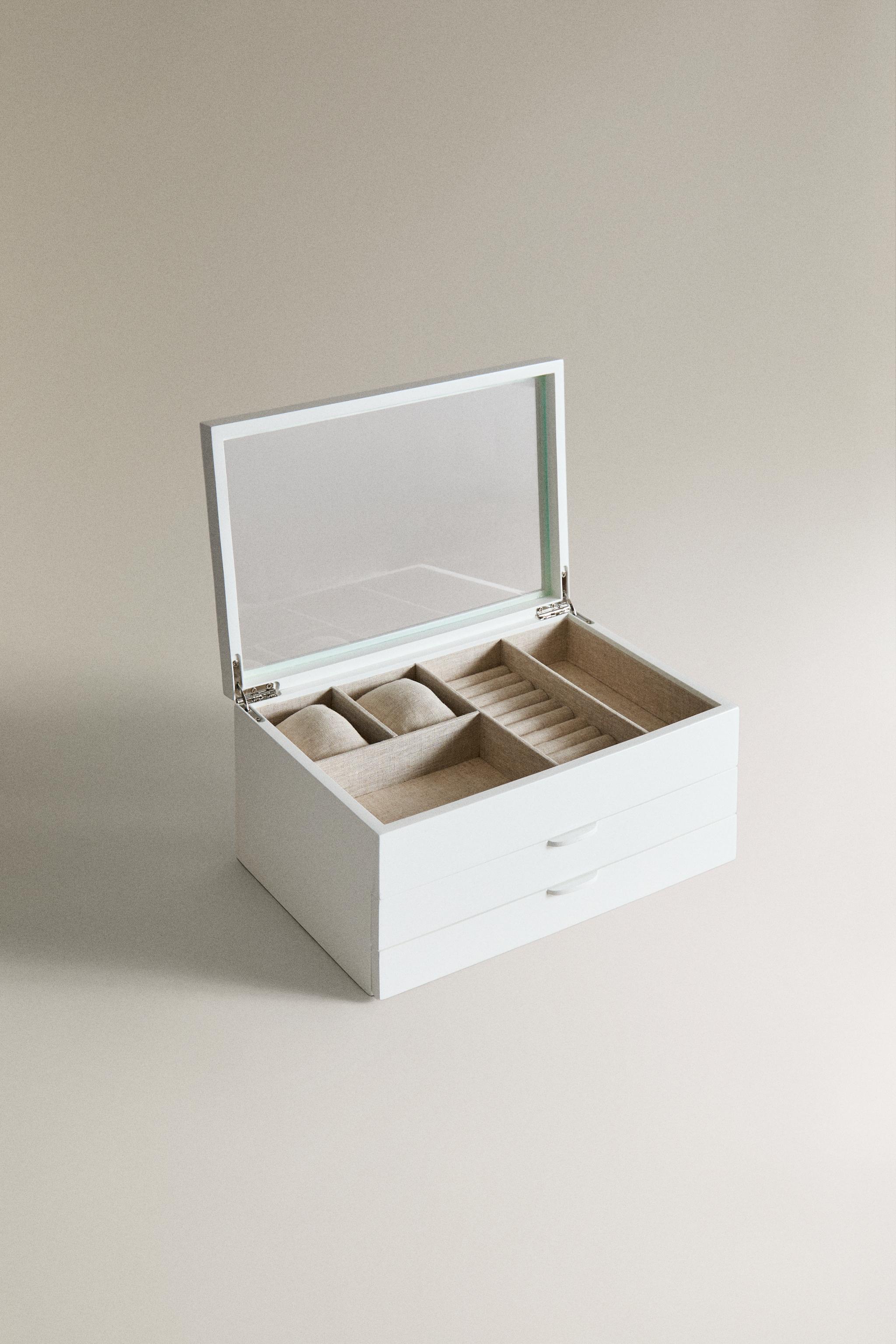 LACQUERED JEWELRY BOX WITH DRAWERS