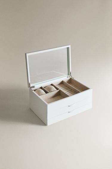BOÎTE À BIJOUX LAQUÉE TIROIRS - Blanc de Zara - Image 1