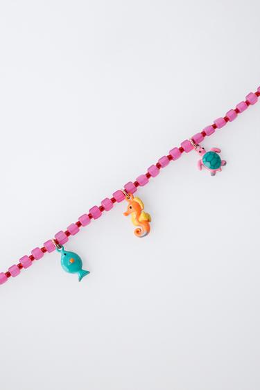 PACK OF TWO SEA BEAD NECKLACES - Fuchsia by Zara
