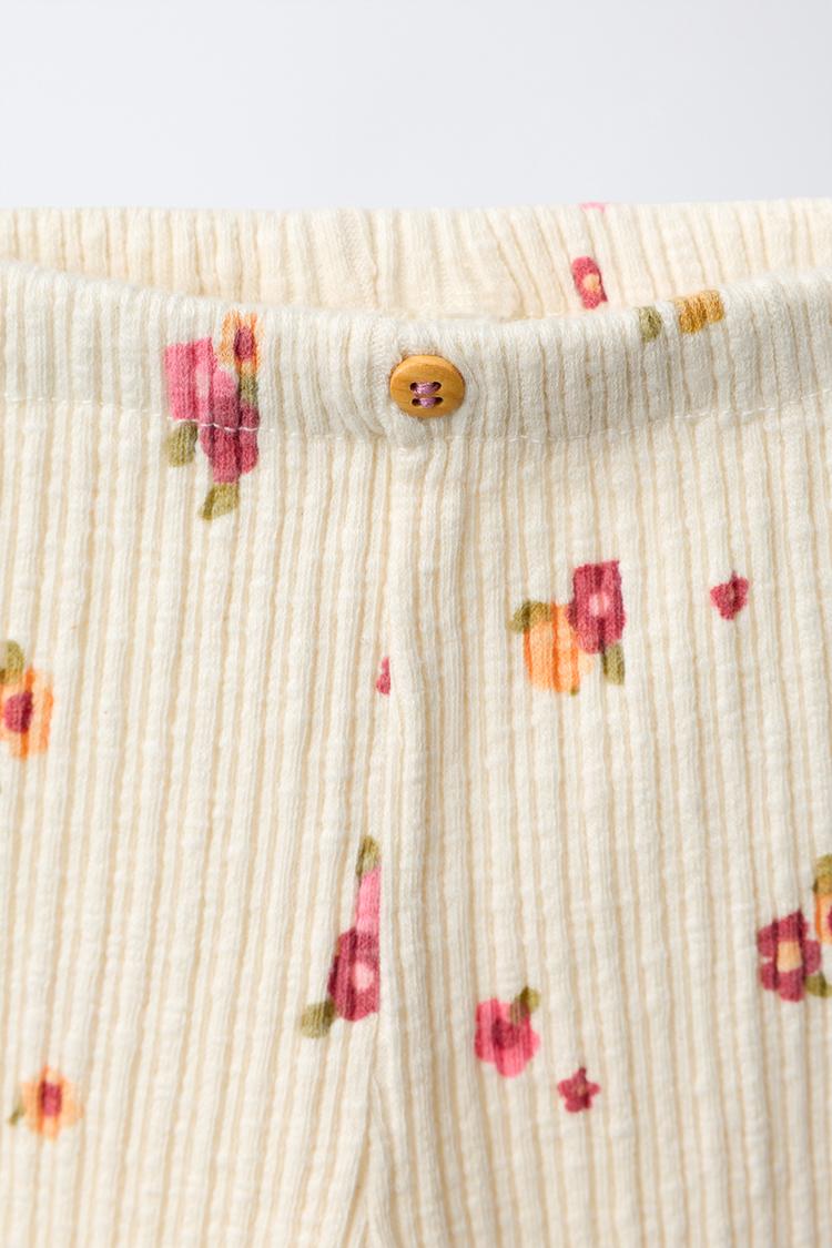Leggings de frutas estampadas con canalé 3