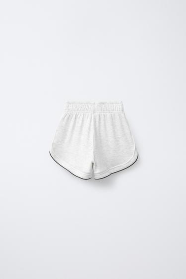 BERMUDA SHORTS WITH CONTRAST TRIMS - Grey marl by Zara