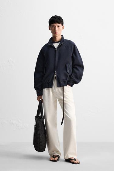 TEXTURED JACKET - Navy blue by Zara