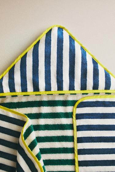 X THE ANIMALS OBSERVATORY HOODED BABY TOWEL - Blue by Zara