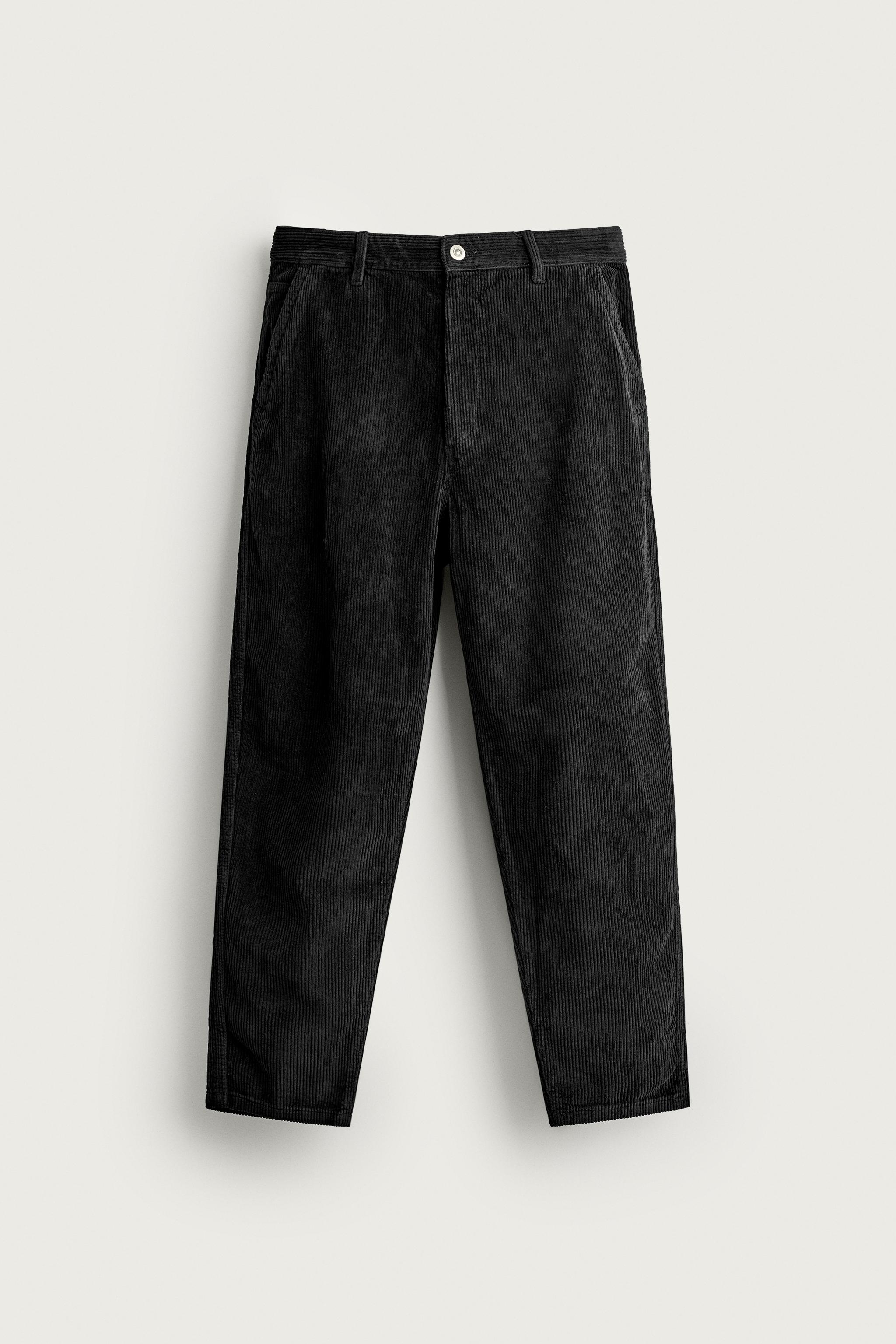 WASHED CORDUROY CARROT-FIT PANTS