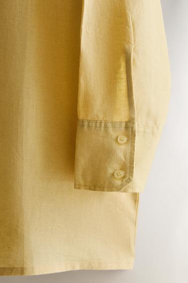 COMBINAISON LIN BOUTONS - Jaune de Zara - Image 2