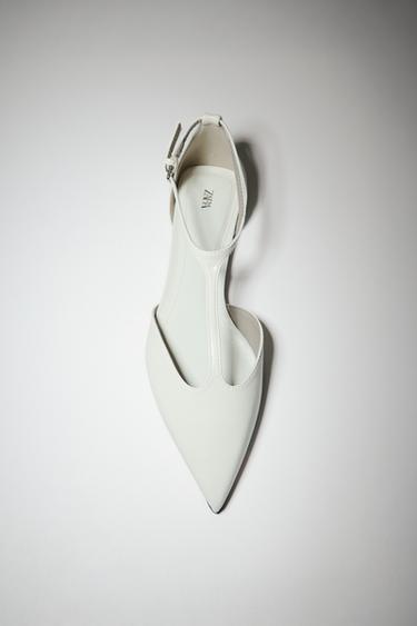 Zara ANKLE STRAP FLAT SHOES - Off White