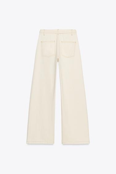 JEAN Z1975 BOOTCUT TAILLE HAUTE CEINTURE - Écru de Zara - Image 7