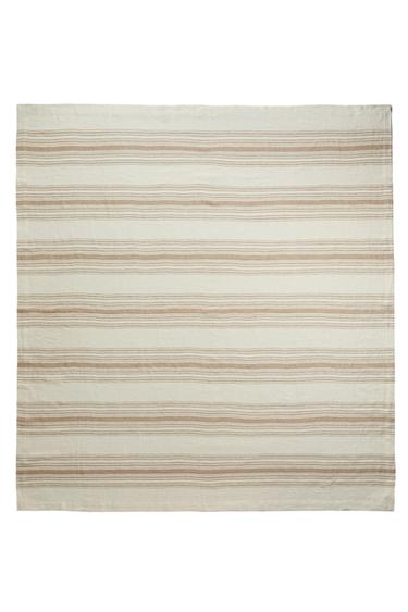 XL STRIPED LINEN THROW - Ecru by Zara