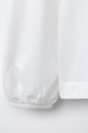 ROMANTIC T-SHIRT WITH PETER PAN COLLAR - White by Zara - Image 3