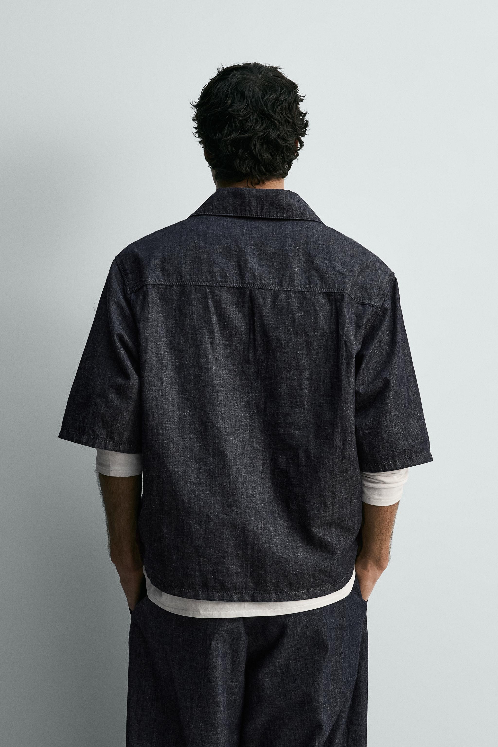 RELAXED FIT DENIM POLO SHIRT
