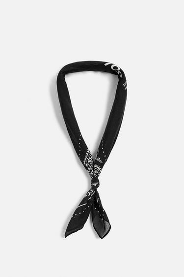 BANDANA ESTAMPADO LOGO PAISLEY - Negro de Zara