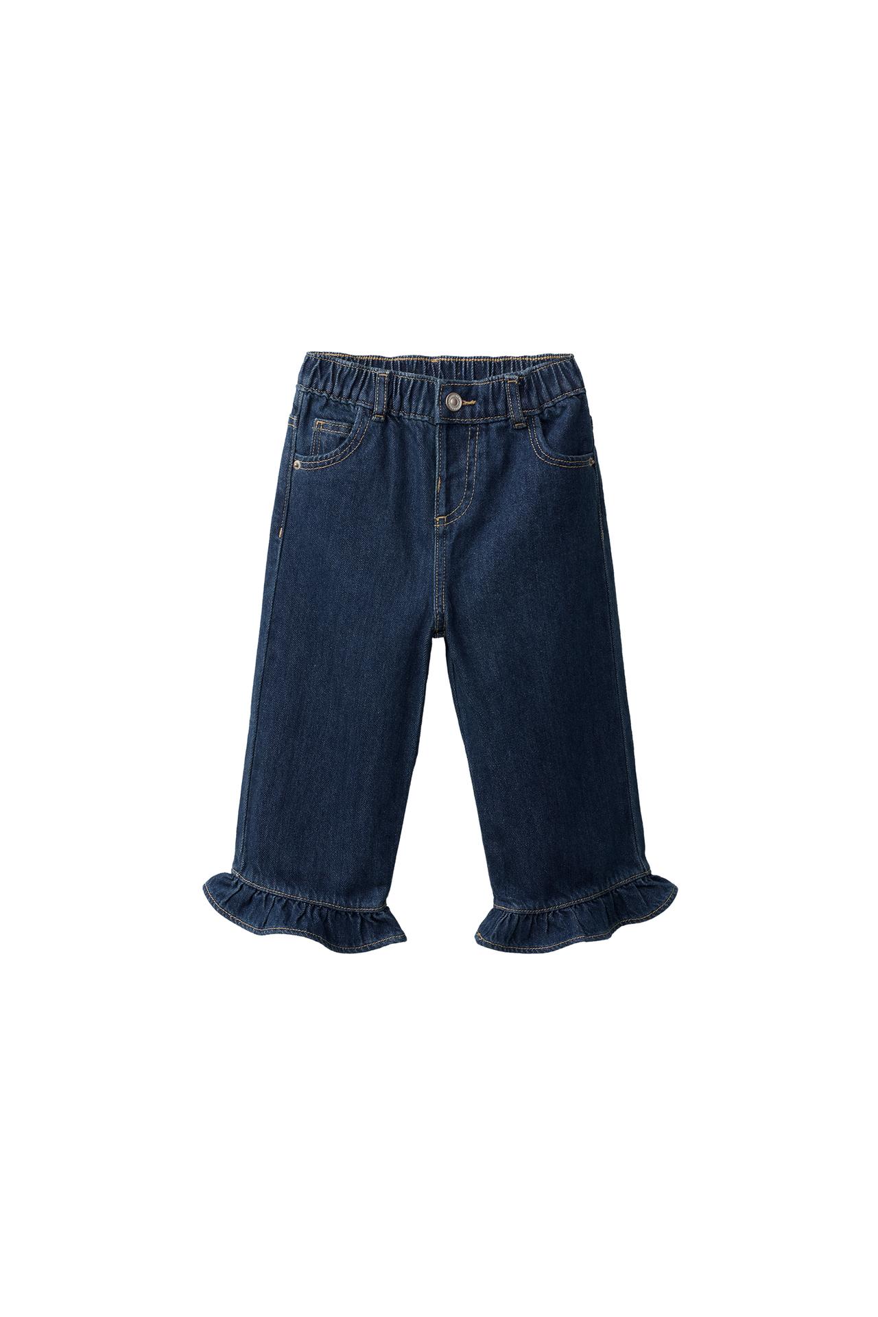 STRAIGHT-LEG JEANS WITH RUFFLES