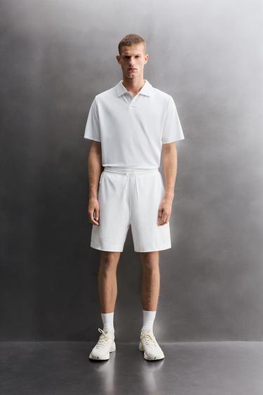 PANTALONES CORTOS TRAINING MEZCLA ALGODÓN 9" - Blanco de Zara